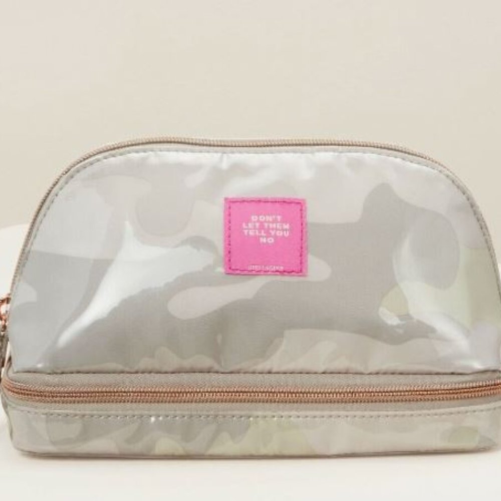 Stella & Dot Crush It Pouf Camo Bluch